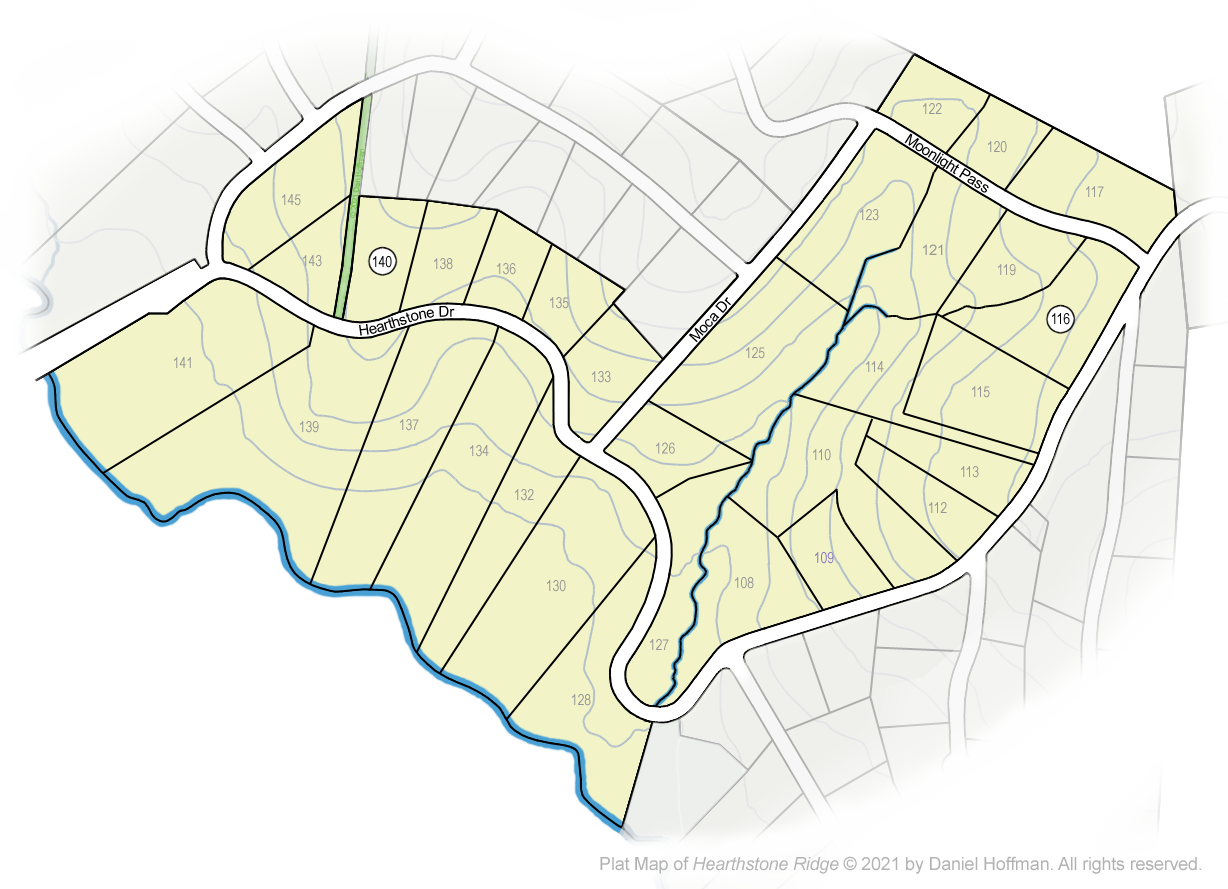 Plat Map for Hearthstone Ridge