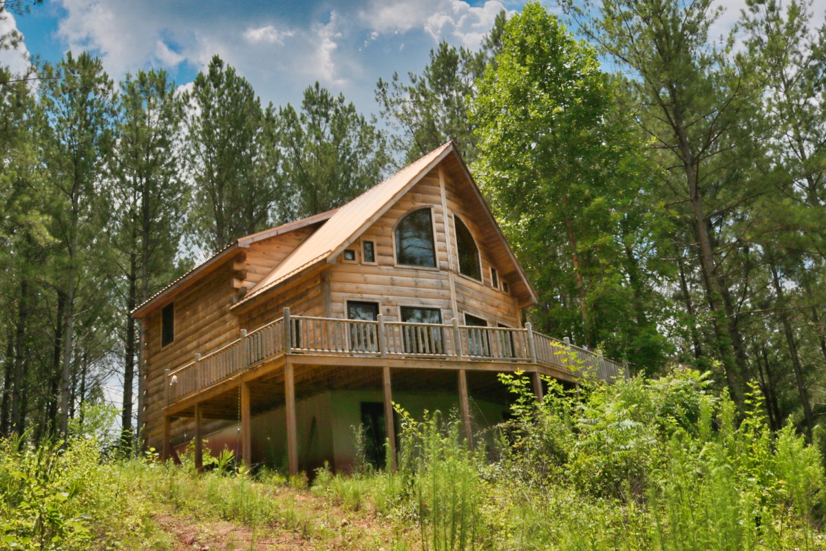 Unfinished log cabin on 2.49 acres in Union Mills, NC