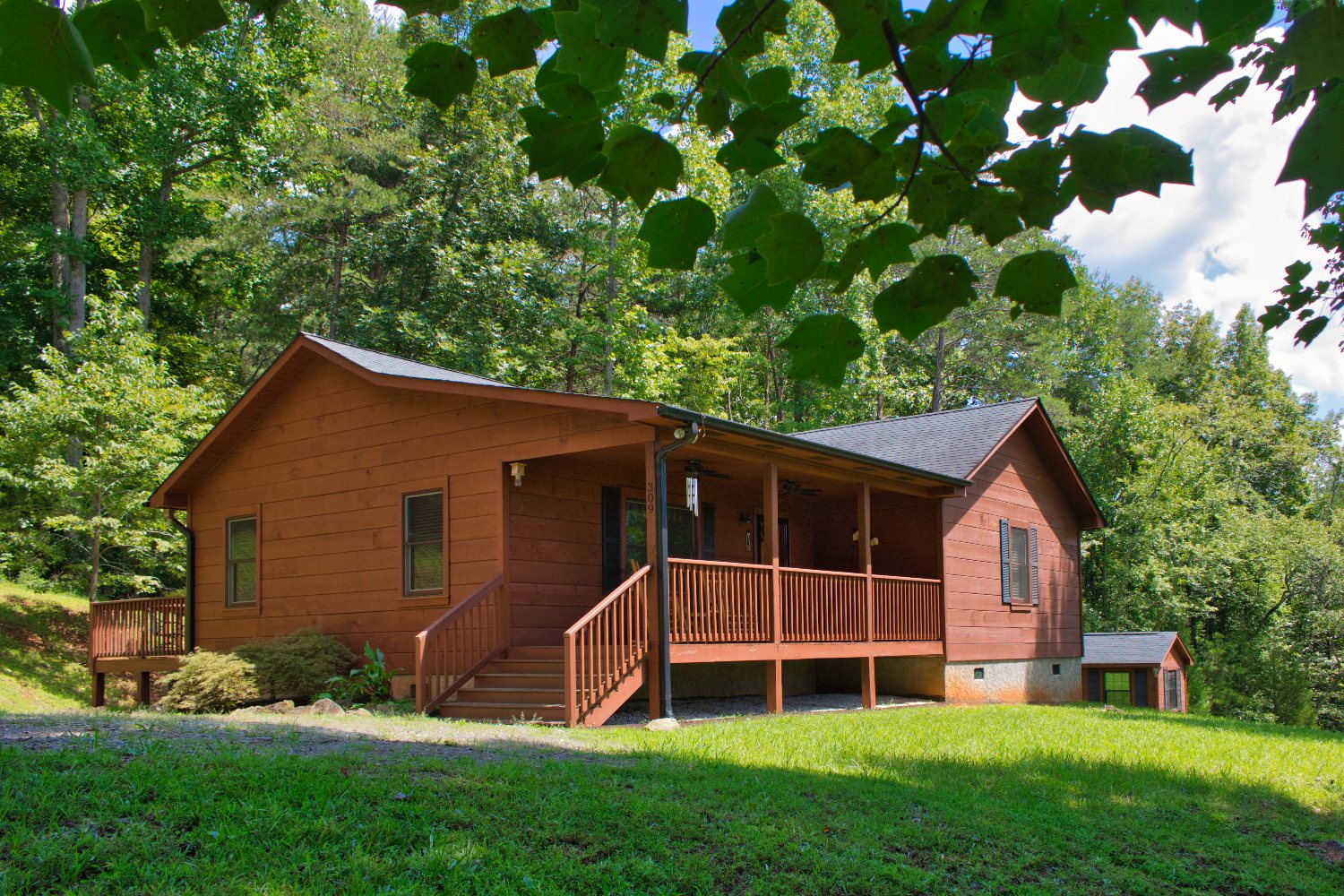 log cabin on 2.21 acres in Union Mills, NC